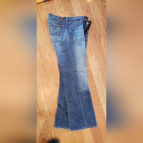 7 For All Mankind Blue Bootcut Jeans Vintage Unisex Mens Womens